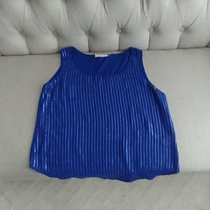 Blue sequin tank